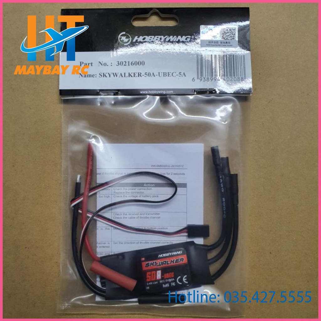 Bộ Điều Tốc ESC 50A Skywalker 2-4s bec 5V 5A