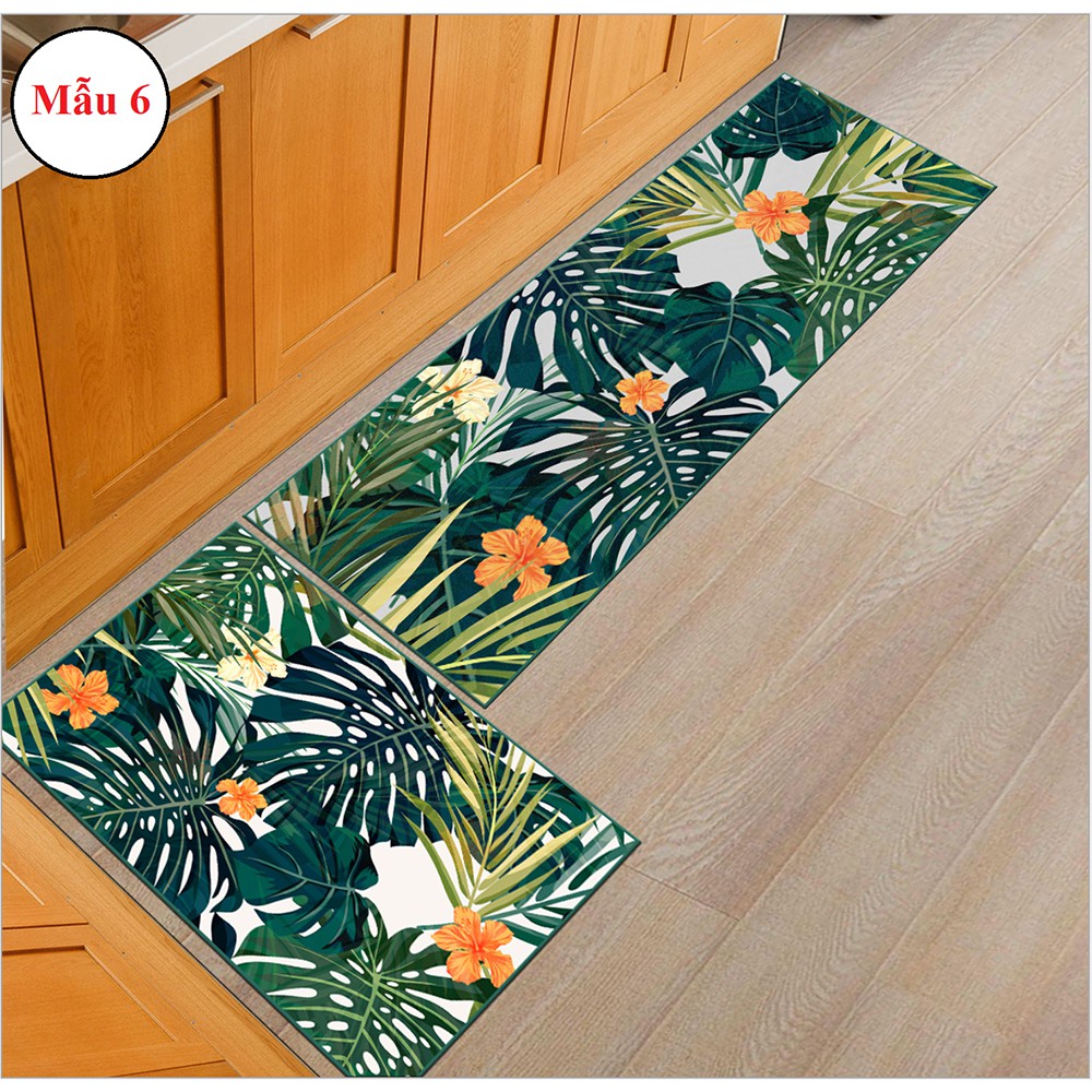 {XẢ KHO} Bộ 2 thảm lót sàn bếp cao cấp 40X60cm và 40X120cm