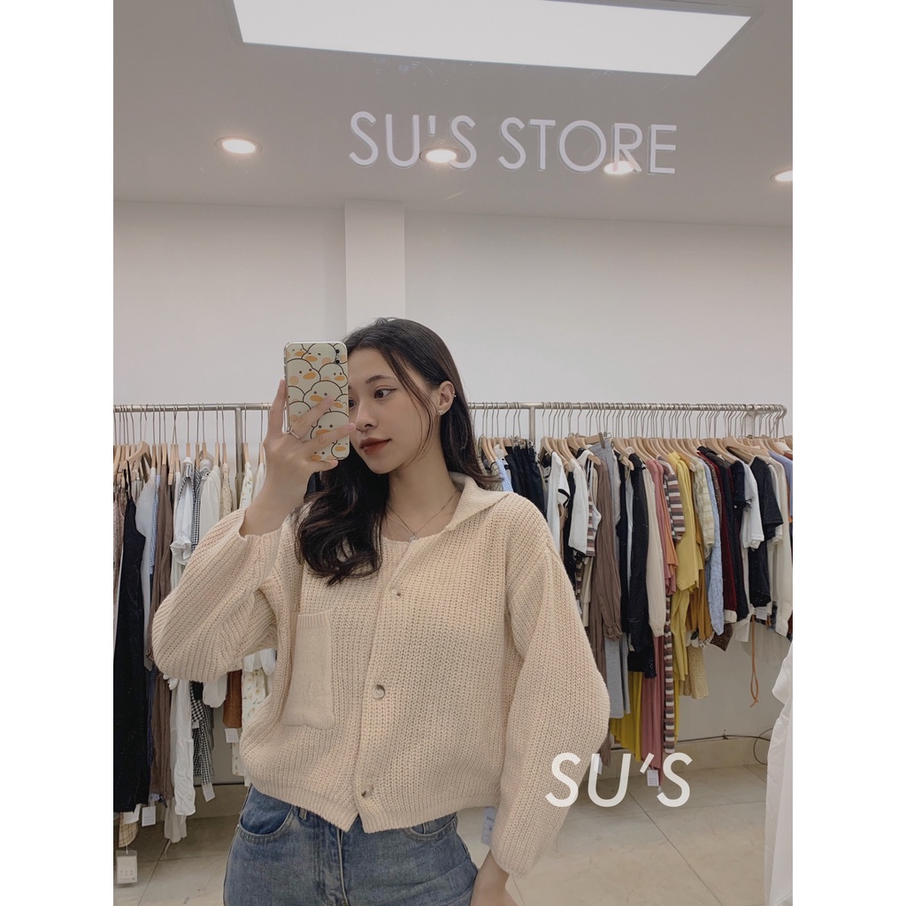 Áo khoác cardigan len túi trước cổ bẻ A2035 SUSTORE | BigBuy360 - bigbuy360.vn