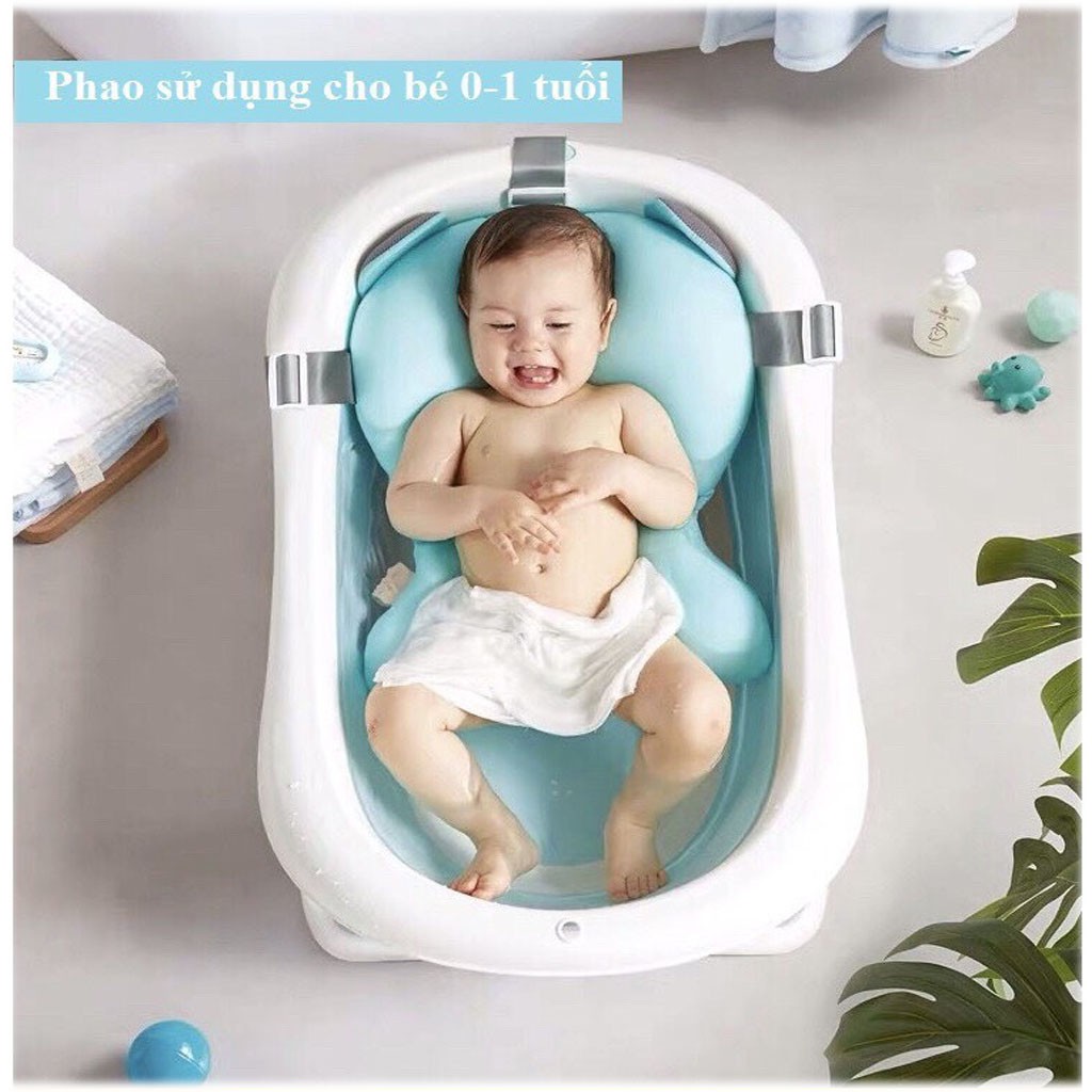 Chậu Tắm Gấp Gọn HANBEI Cho Bé Từ 0-3 Tuổi ( Combo Kèm Phao+Chậu Rửa Mặt )