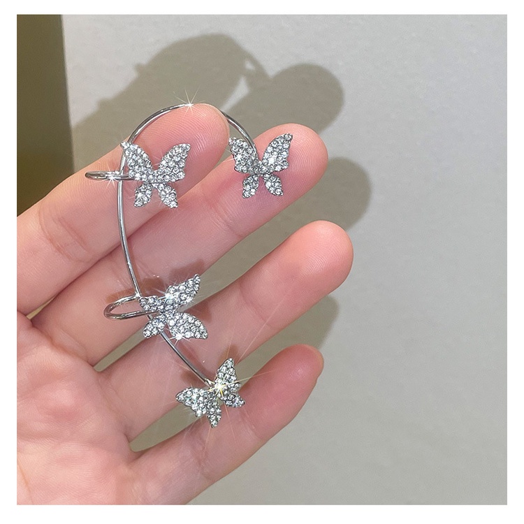 Khuyên kẹp vành tai GMAI hình bướm đính đá zircon long lanh thời trang cho nữ