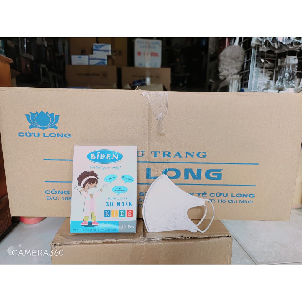 Khẩu Trang bé 3d dành cho bé 1t chở lên 1thung 100 hộp 1 hộp 10c