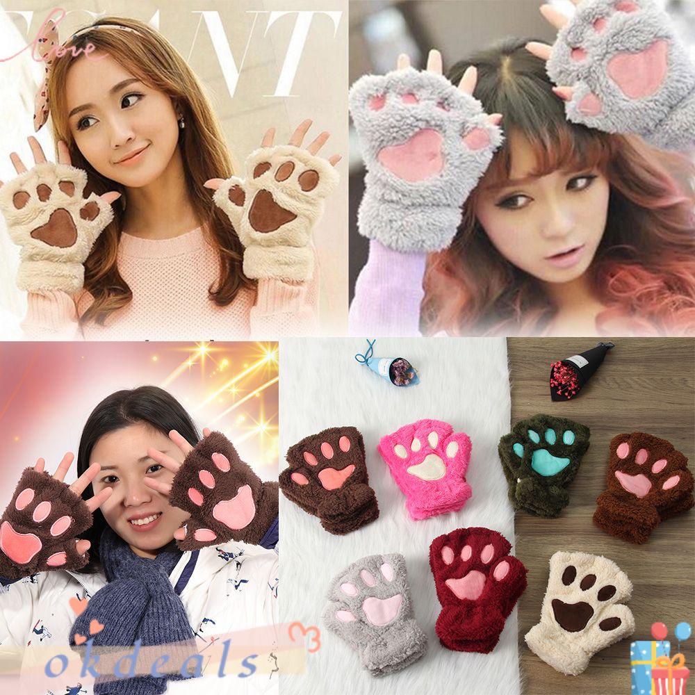 Găng Tay Hở Ngón Giữ Ấm Mùa Đông Thời Trang 14 Màu Tùy Chọn