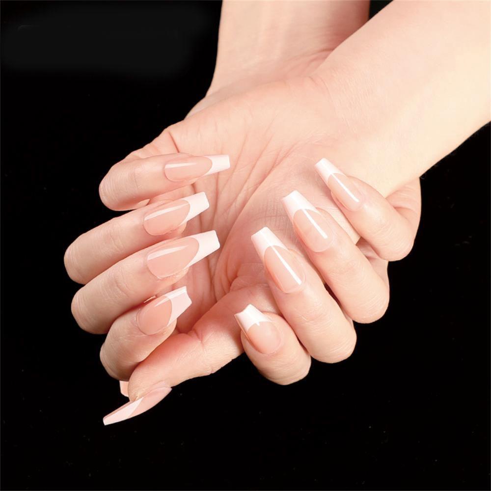 Hộp 1 24 Móng Tay Giả Acrylic Che Phủ Toàn Diện Dùng Múa Ba Lê