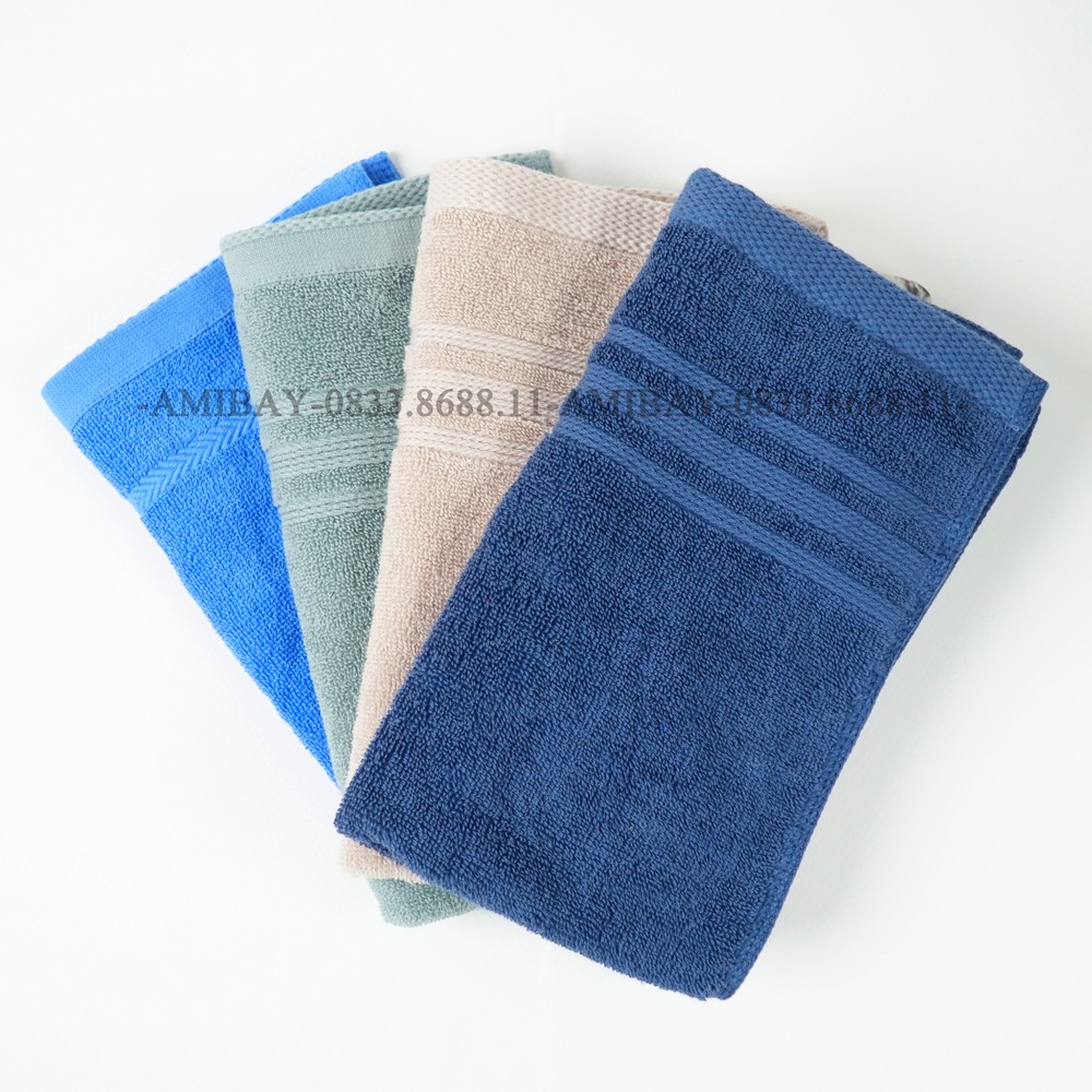 KHĂN MẶT 100% COTTON CAO CẤP DÀY DẶN, MỀM MẠI THẤM HÚT TỐT KÍCH THƯỚC 30x50 AMIBAY