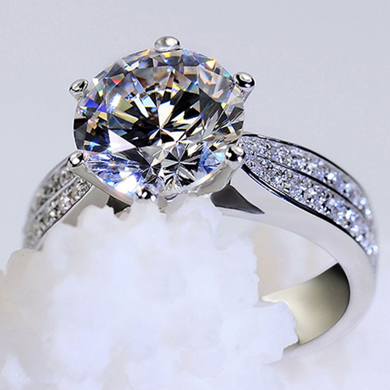 Atlantamart| Nhẫn Mạ Bạc Đính Đá Zircon Thời Trang Cho Nữ
