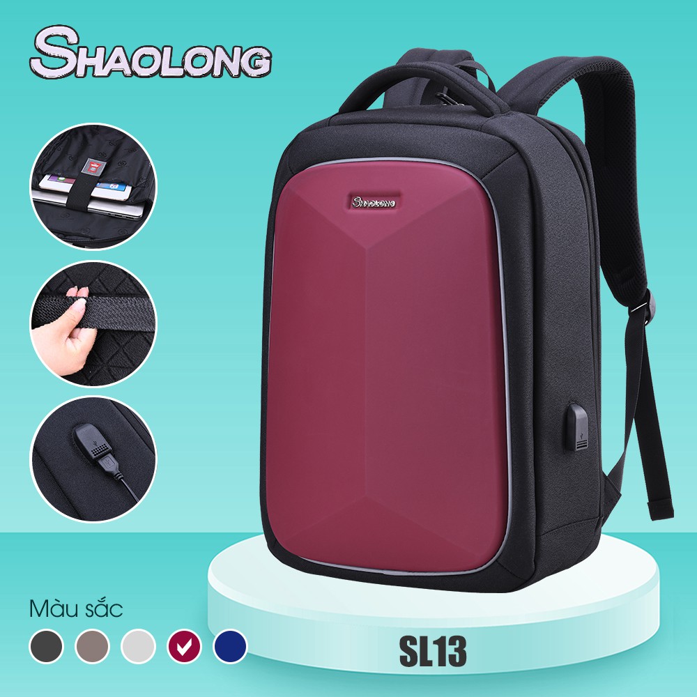Balo nam nữ công sở balo unisex chống trộm chống thấm nước ngăn laptop 15 inch có cổng sạc USB tiện lợi SHAOLONG SL13 #8