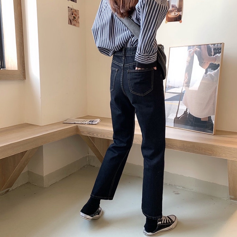 Q04Q05 - Quần Jeans cạp cao phong cách Hàn Quốc