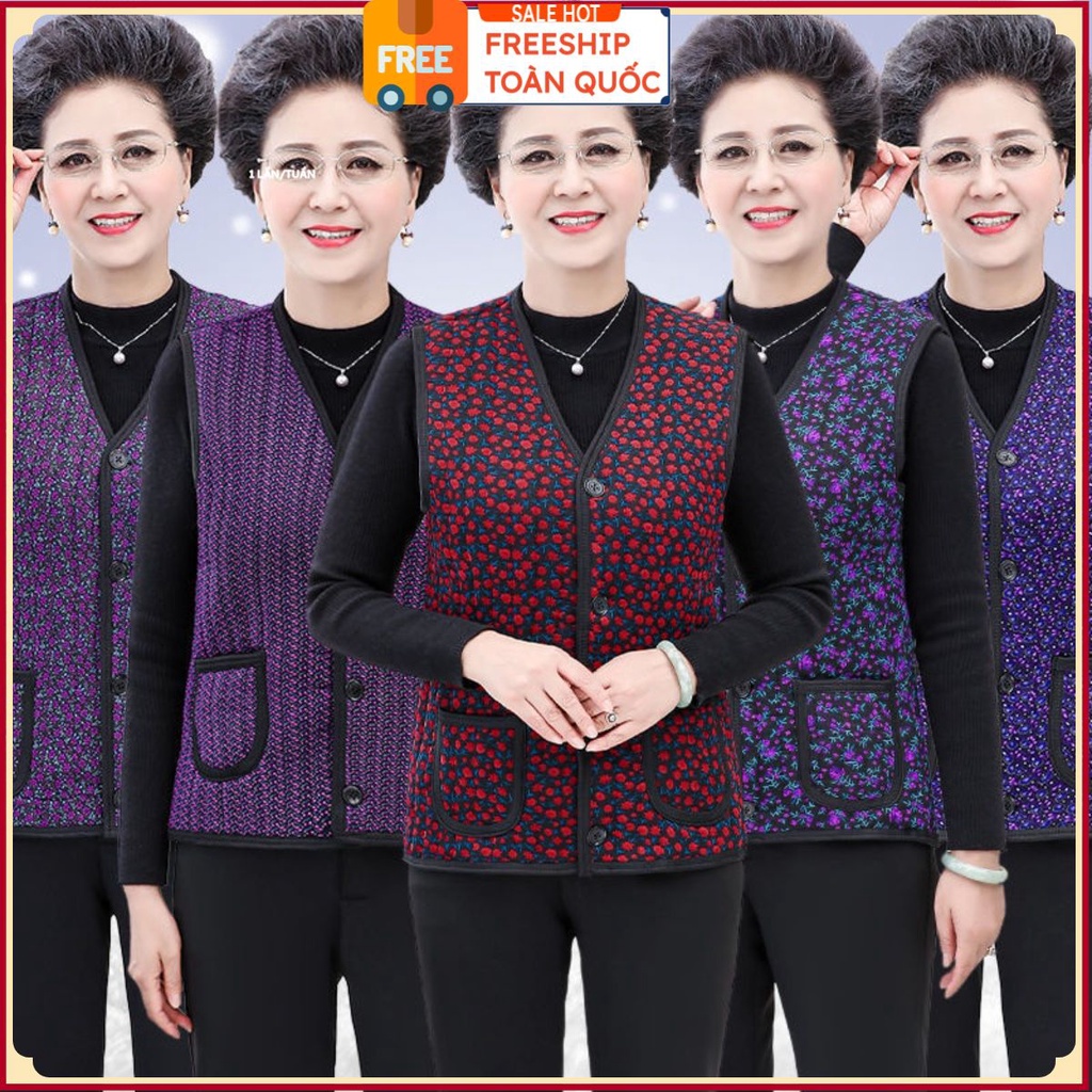 Áo gile bông cho bà