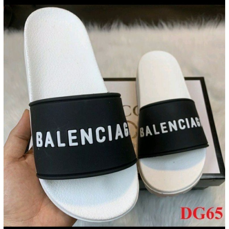 Dép nam quai ngang balenciga trắng ,đế cao 4 phân chống trơn trượt size từ 38_43