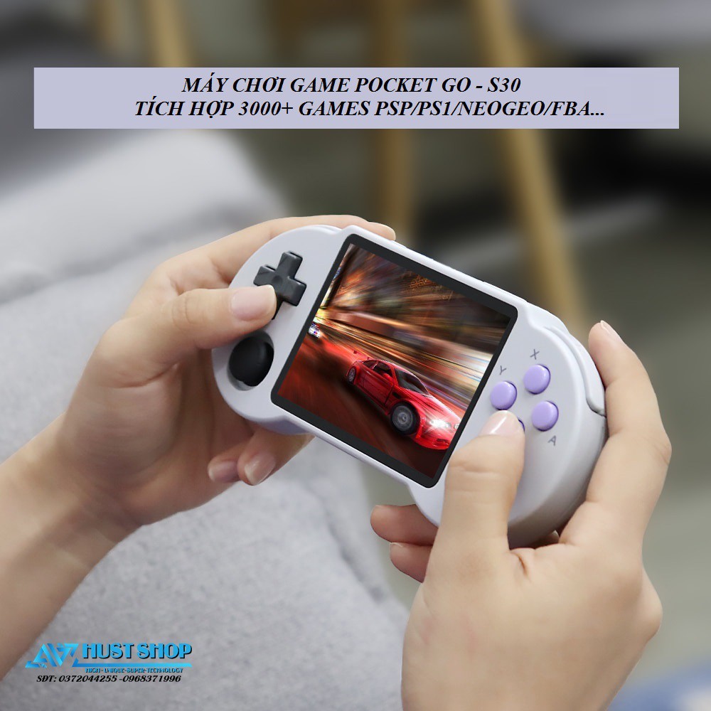 Máy Chơi Game Pocket GO S30 Hỗ Trợ 10+ Dòng Game PSP/PS1/NEOGEO... Tích Hợp Sẵn 3000+ Games