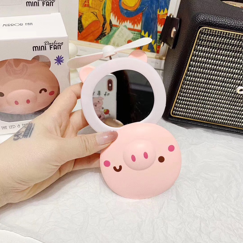 Quạt mini cầm tay sạc tích điện USB đèn led 3in1 tiện lợi cute siêu dễ thương giá rẻ HCFAN