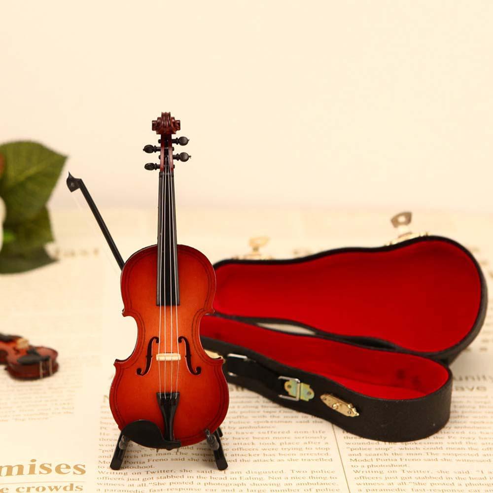 Mô Hình Đàn Violin AUGUSTINA Mini Bằng Nhựa Resin Kèm Giá Đỡ Và Hộp Đựng Dành Cho Trang Trí Tiểu C