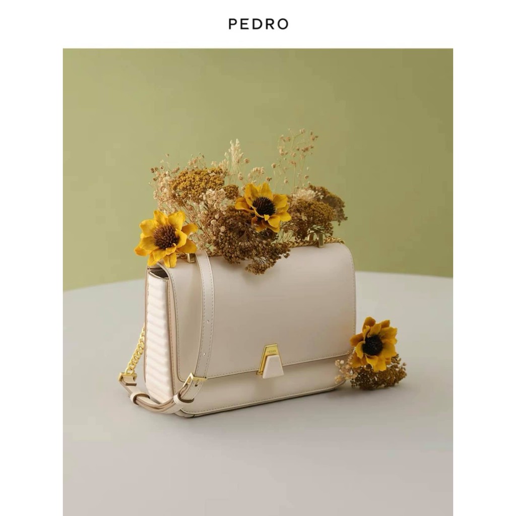 TúiPedro New - Structured Shoulder Bag - Thiết kế nắp gập thời trang, dây đeo kim loại phối da, ngăn bên trong rộng rãi