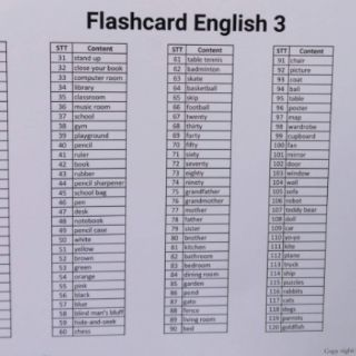 Bộ flashcard khối 3