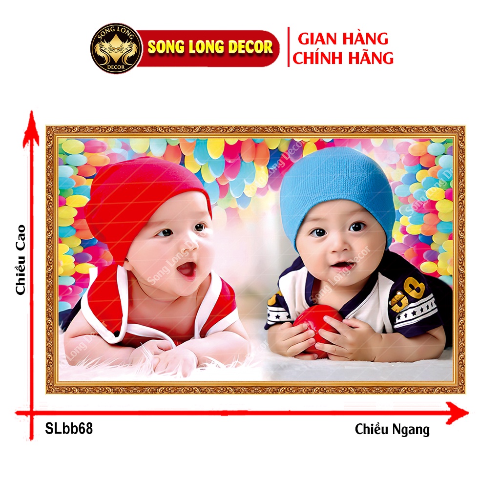 Tranh Dán Tường Em Bé Baby -SLBB68- Có In Theo Yêu Cầu -Tranh Trang Trí Phòng Ngủ Cho Bé - Song Long Decor