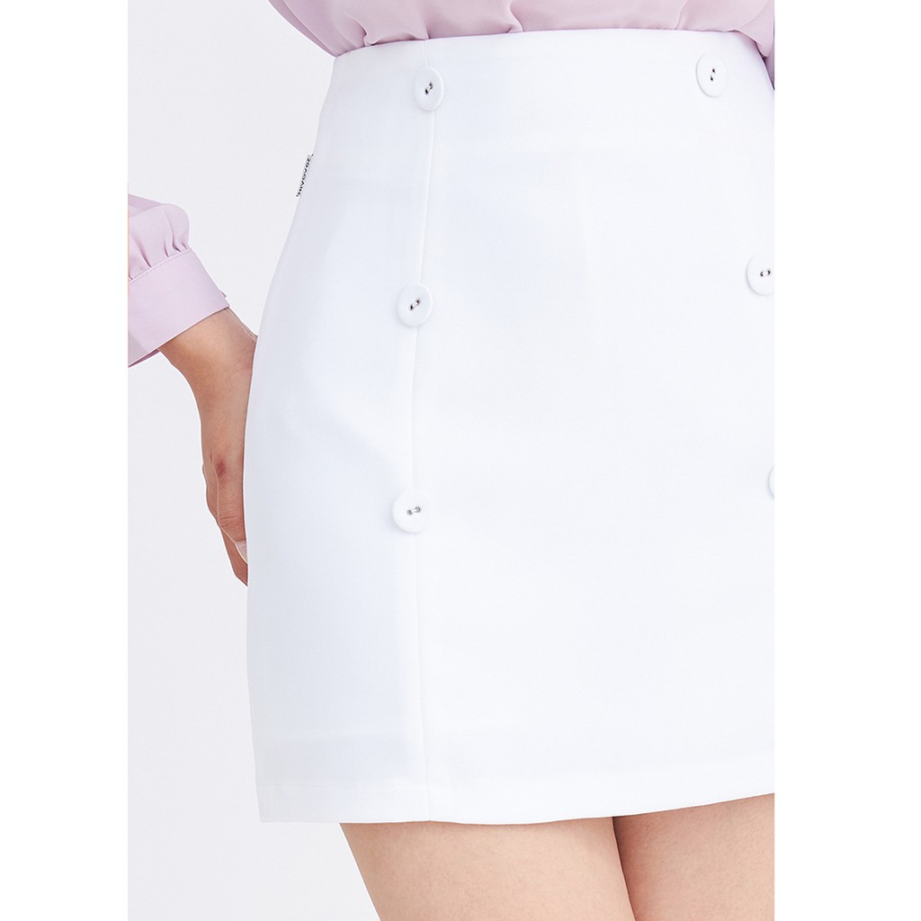 Chân váy chữ A ngắn 92WEAR 2 màu, đủ size, đính cúc trang trí JAA1216 | BigBuy360 - bigbuy360.vn