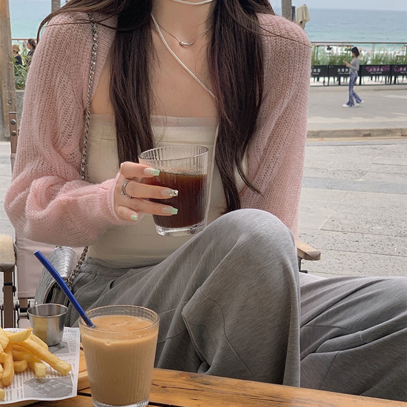 Áo Khoác cardigan Dệt Kim Mỏng Tay Dài Chống Nắng Thời Trang Cho Nữ