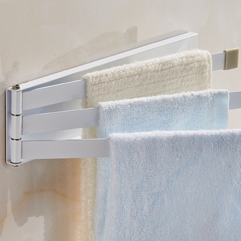 Giá Đỡ Treo Khăn Tắm Gắn Tường Xoay 180 Độ Đa Năng Cho Phòng Tắm/Nhà Bếp