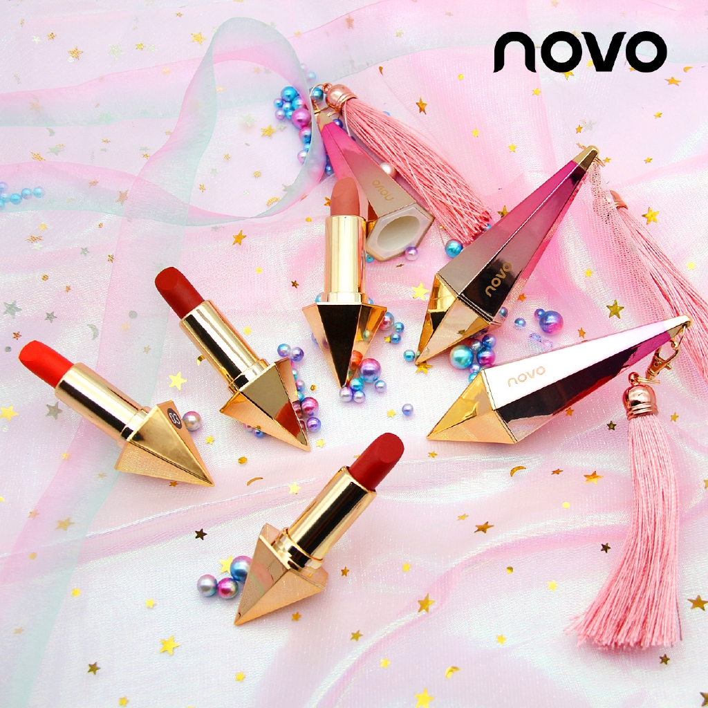 Novo Girly Heart Diamond Bright Lipstick Non-stick Cup Moisturizing Non-bleaching Lipstick