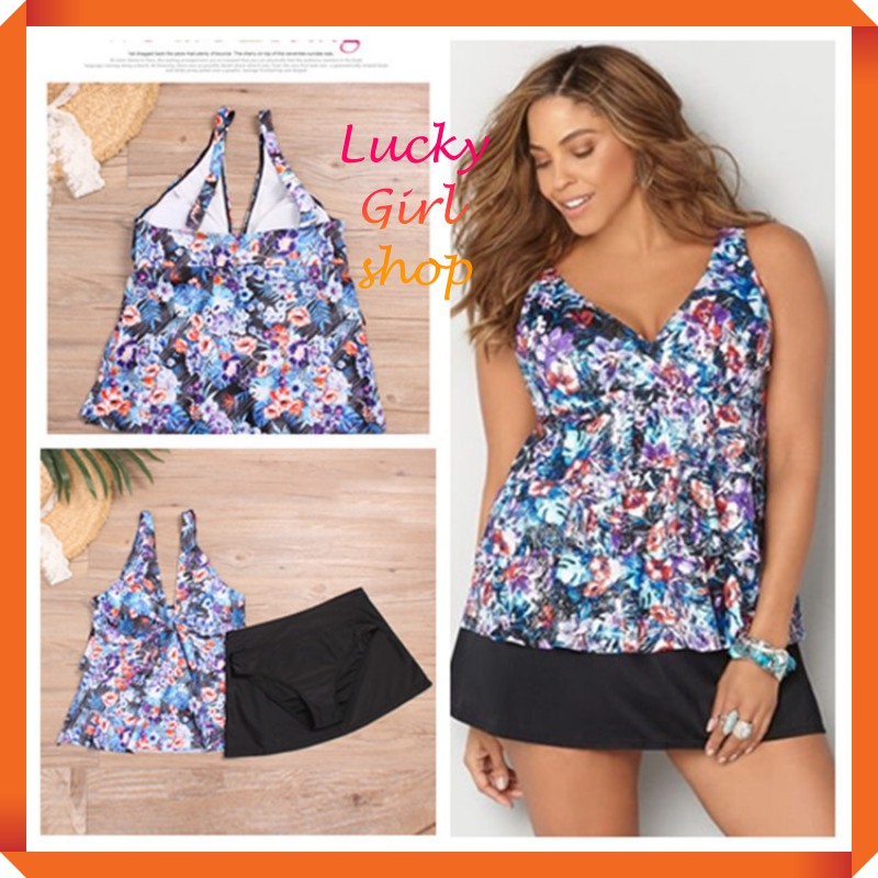 [BIG SIZE ĐẾN 100KG] Sét Bộ Bơi Nữ Đồ Bơi 3 Mảnh Rời Cao Cấp Dành Cho Người Béo Đến 100KG - Lucky Girl shop