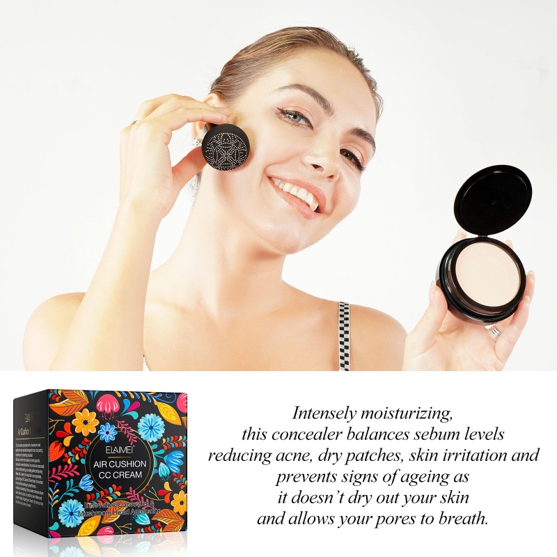 Phấn Nước Air Cushion BB CC Cream Che Khuyết Điểm Giữ Ẩm Và Làm Sáng Da Với Mút Tán Xốp Hình Nấm