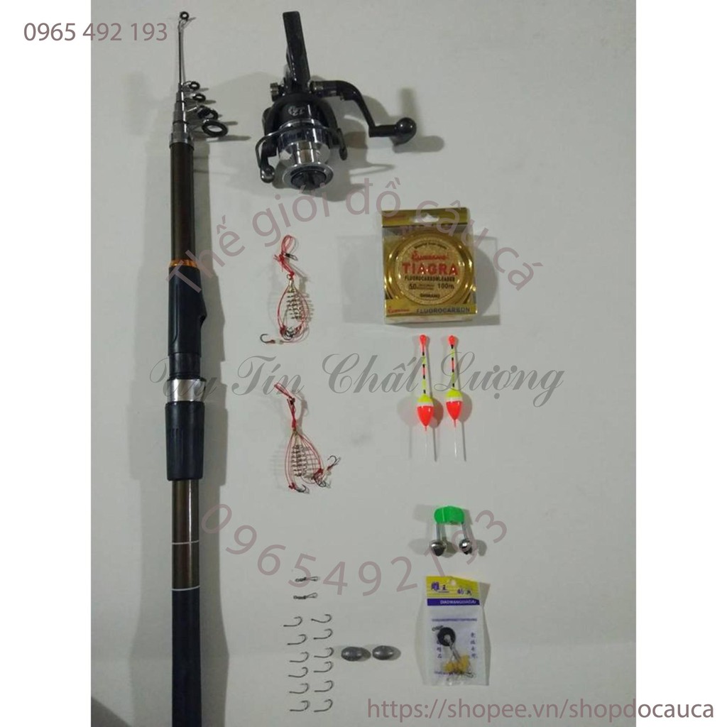 Bộ Cần Câu 2 khúc Shimano 2m4 đầy đủ phụ kiện như hình ( rẻ vô địch )