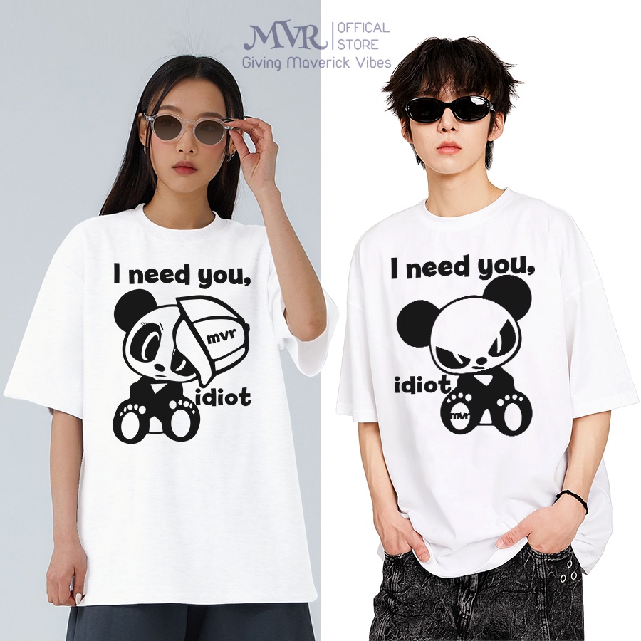 Áo thun cặp unisex tay lỡ form rộng Hàn quốc phông nhóm cotton nam nữ hình gấu couple dễ thương chính hãng MVR TT300601