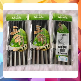 Đũa nhật shunta đen đuôi tam giác cao cấp 22.5cm 10 đôi/bao