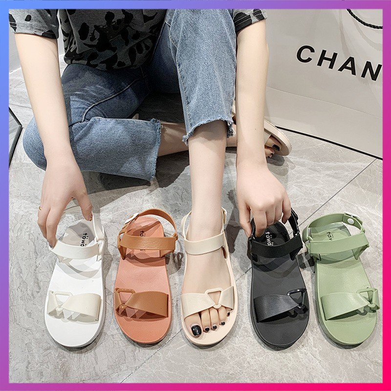 [Mã BYUCFRONT giảm 5K đơn 50K ] Giày Sandals nữ Thiết kế tam giác😍, Sandal nữ cao su dẻo, 2021 mẫu mới (LX2003-2)