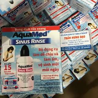 Bộ rửa mũi Aquamed (bình+ 15 gói muối)