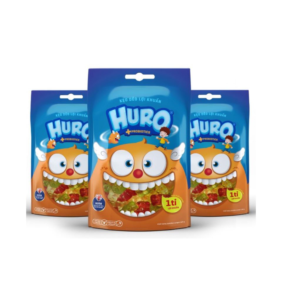Kẹo dẻo lợi khuẩn HURO túi 105, lọ 168 gram Bibica cho bé