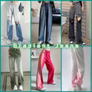 Quần jeans Ống Đứng Nhuộm Màu gradient Mới