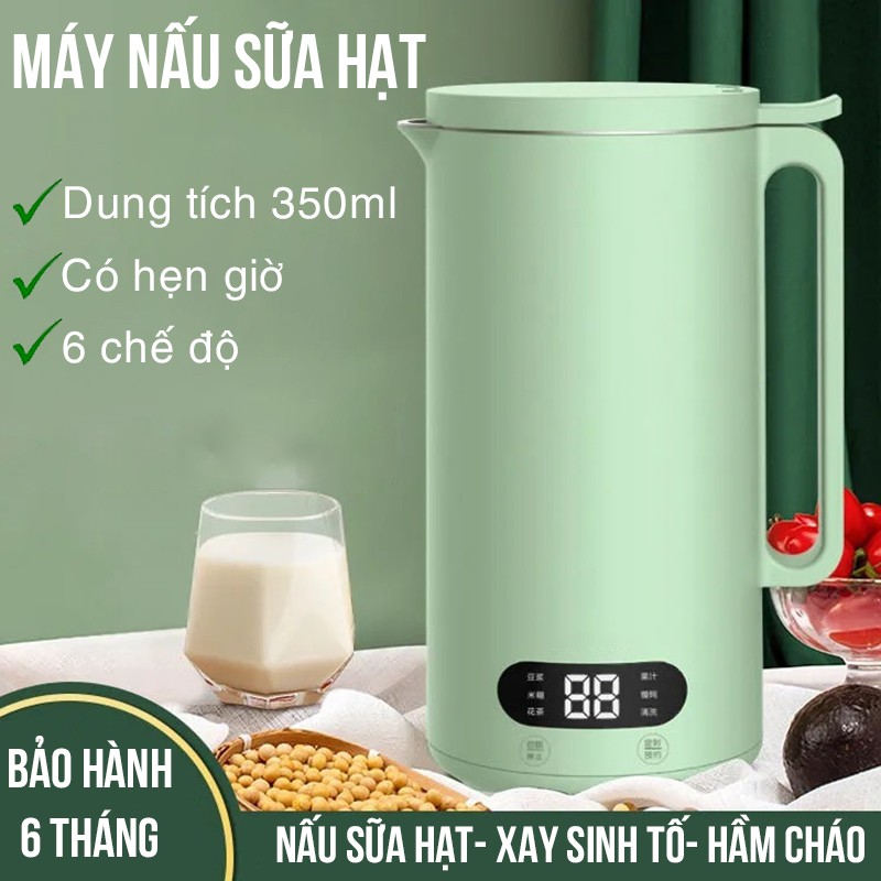 Máy Nấu Sữa Hạt Đa Năng Máy Xay Sữa Đậu Lành Nấu Cháo Nấu Soup Xay Sinh Tố Dung tích 350ml