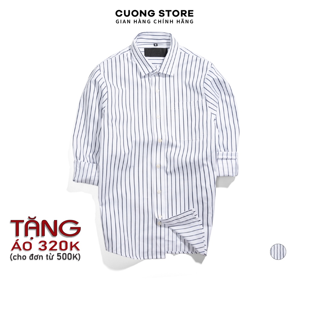 Áo sơ mi nam tay dài họa tiết sọc dọc 210048 chất vải Oxford cao cấp chuẩn form, tôn dáng, mền mịn - CUONG STORE | BigBuy360 - bigbuy360.vn