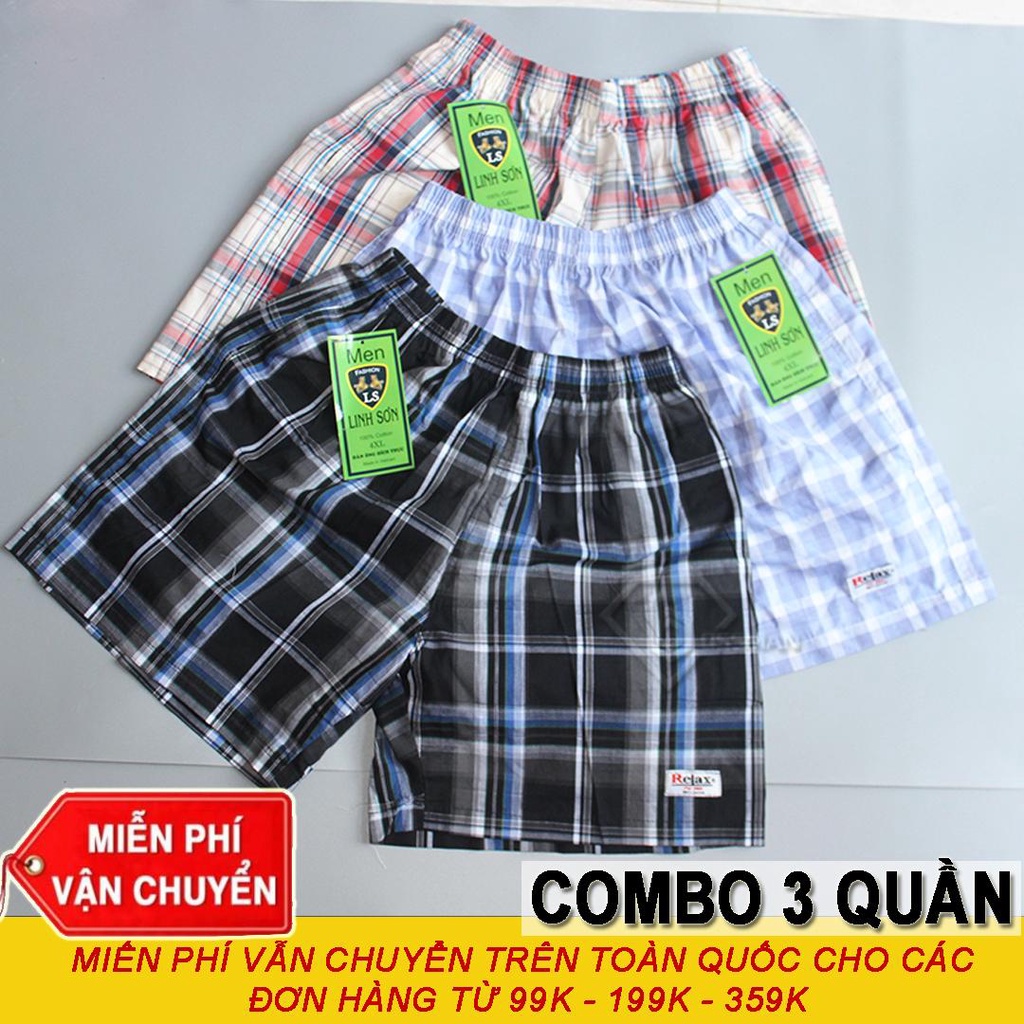 COMBO 3 Quần Đùi Nam Caro Có túi- Mặc nhà BM01