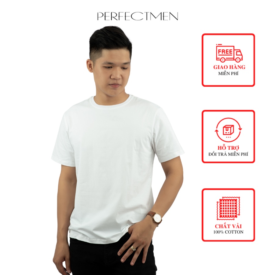 Áo Thun Trơn Nữ Unisex Form Rộng PERFECT Vải Cotton Cao Cấp Thoáng Mát Dày Dặn Chuẩn Form | BigBuy360 - bigbuy360.vn