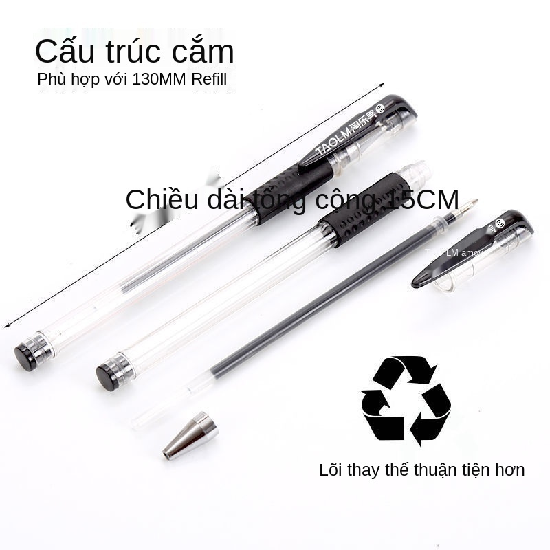 Bút gel 0.5 gạch đầu dòng bút ký carbon đen bút bi nước bút bi bán buôn màu xanh và đỏ văn phòng sinh viên