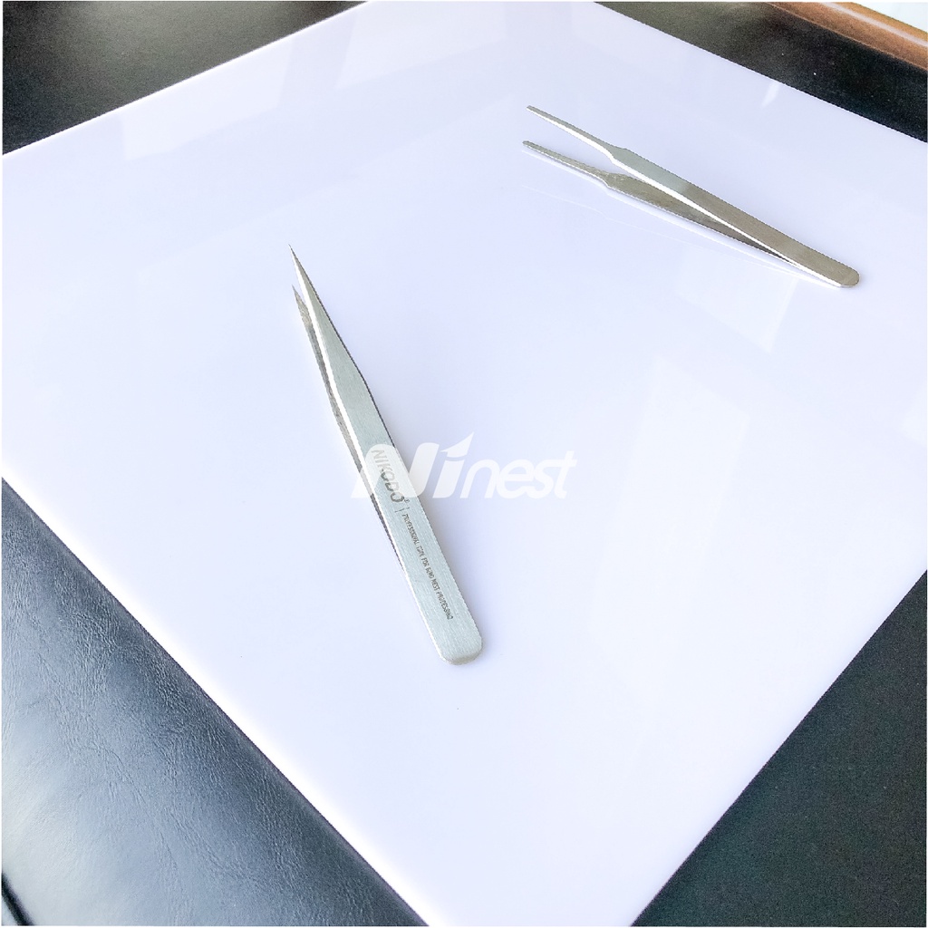 Mâm nhựa mica chuyên dùng lót yến tươi, nhặt lông yến, màu trắng sữa