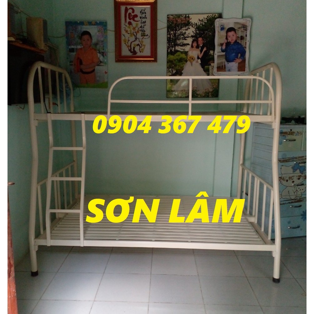 GIƯỜNG TẦNG SẮT TRÒN - NGANG 1M2 x 1M - GIÁ XƯỞNG