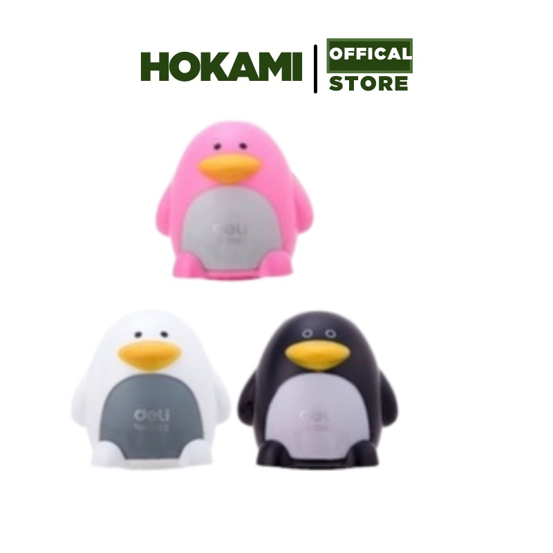Gọt bút chì Deli 0563 cute hình chú chim cánh cụt - Gọt bút chì mini cao cấp - văn phòng phẩm - HOKAMI STORE