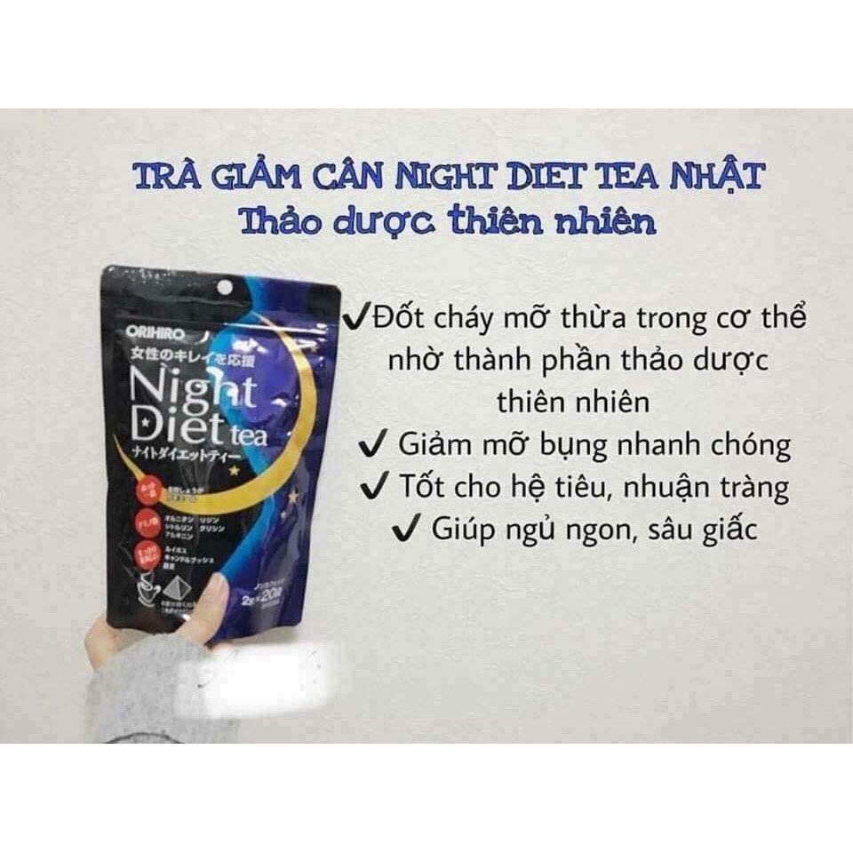 [Nhật nội địa] Túi 20 gói trà lọc giảm cân ban đêm Orihiro Night Diet Tea Nhật Bản (2gram/gói)