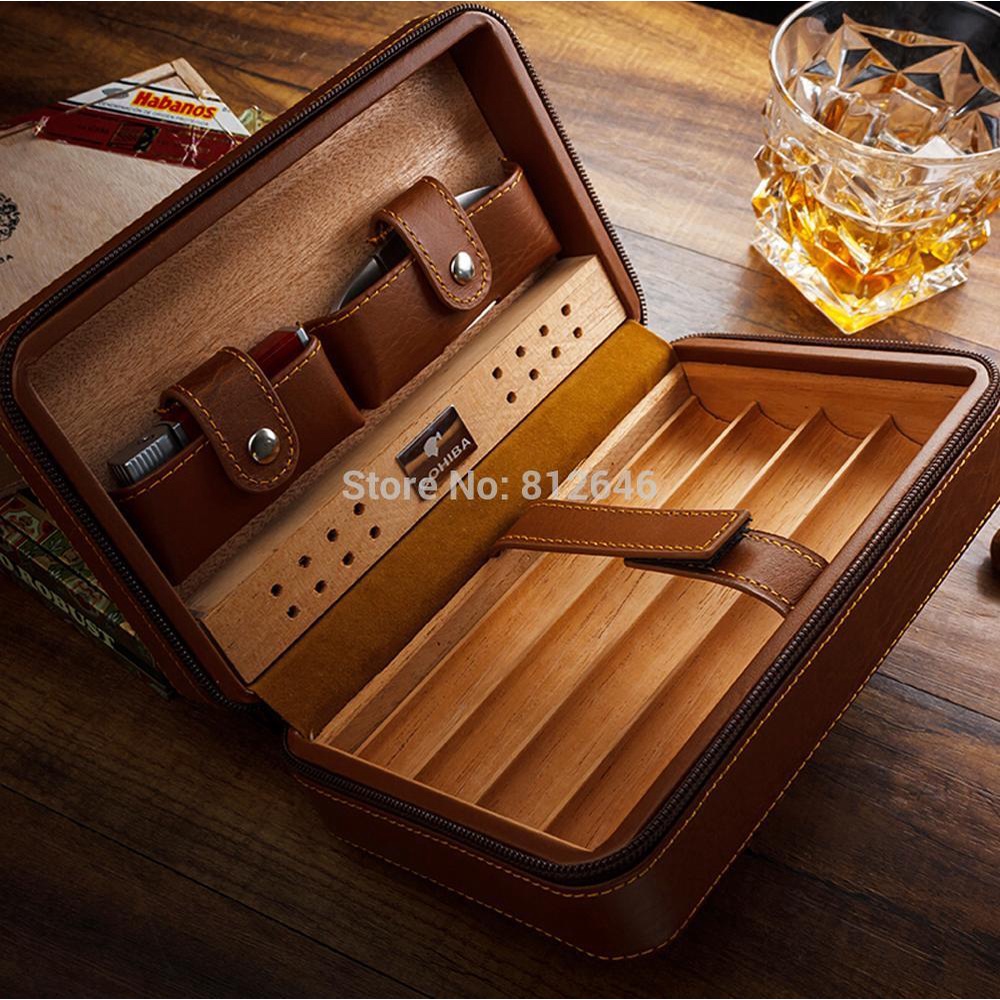 VIP HỘP/BAO DA HÀNG CAO CẤP ĐỰNG & BẢO QUẢN CIGAR 4 ĐIẾU COHIBA