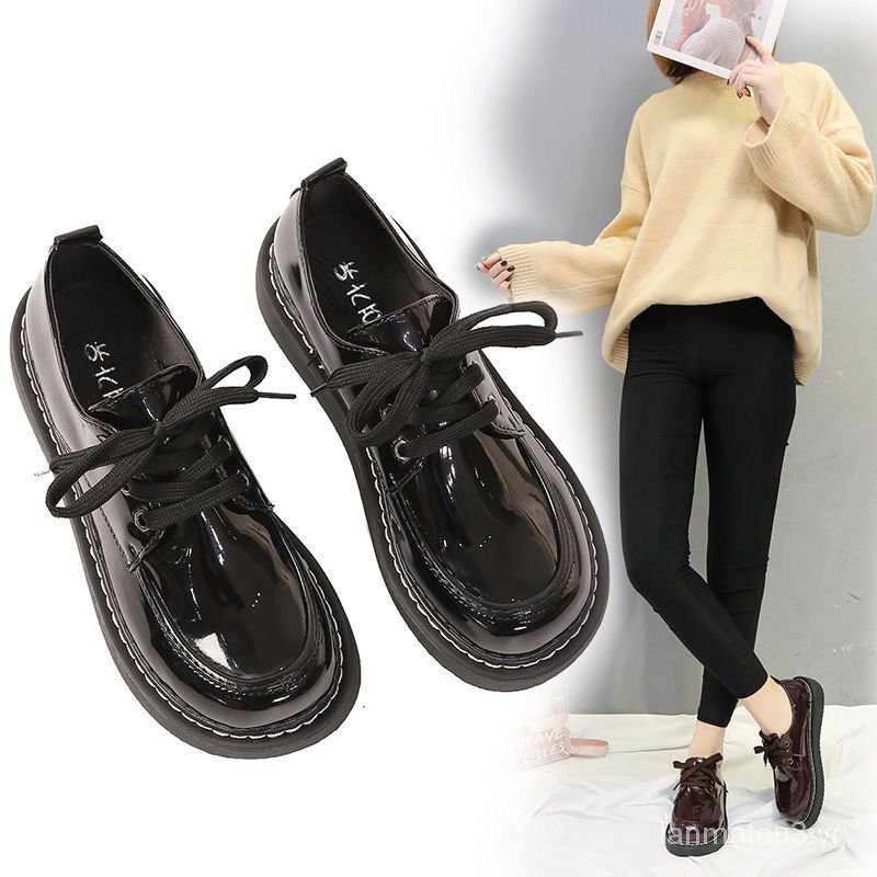 Giày Da Mũi Tròn Phong Cách Hàn Quốc 2021 Cho Nữ | BigBuy360 - bigbuy360.vn