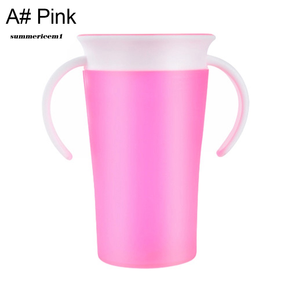 【PENT】260ml 360 Rotary Baby Learning Drinking Cup Leakproof Feeding Bottle with Handle