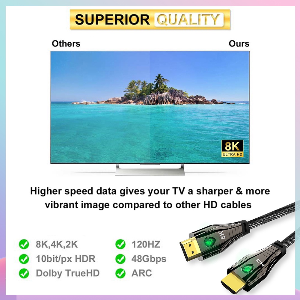 Dây cáp âm thanh video BABICOOL 8K HDMI 2.1 48Gbps HD 3D | BigBuy360 - bigbuy360.vn