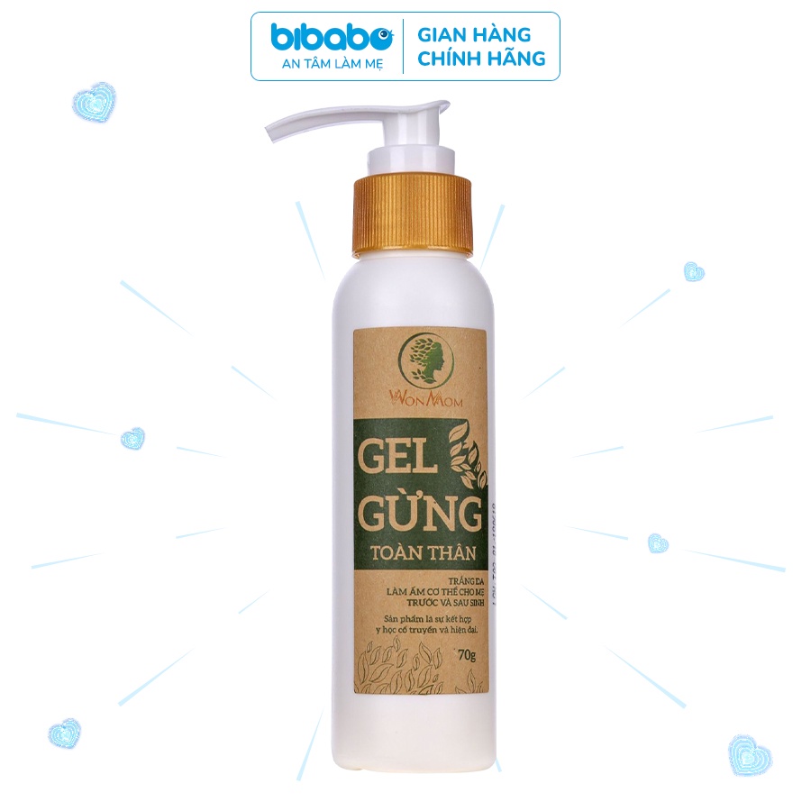 Gel Gừng Thảo Dược Massage Tan Mỡ Bụng Sau Sinh Wonmom 70g