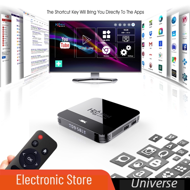 Hộp Tv Box Rockchip Rk3228A H2.4G / 5g Wifi Android 9.0 Google Play 2.4g / 5g
