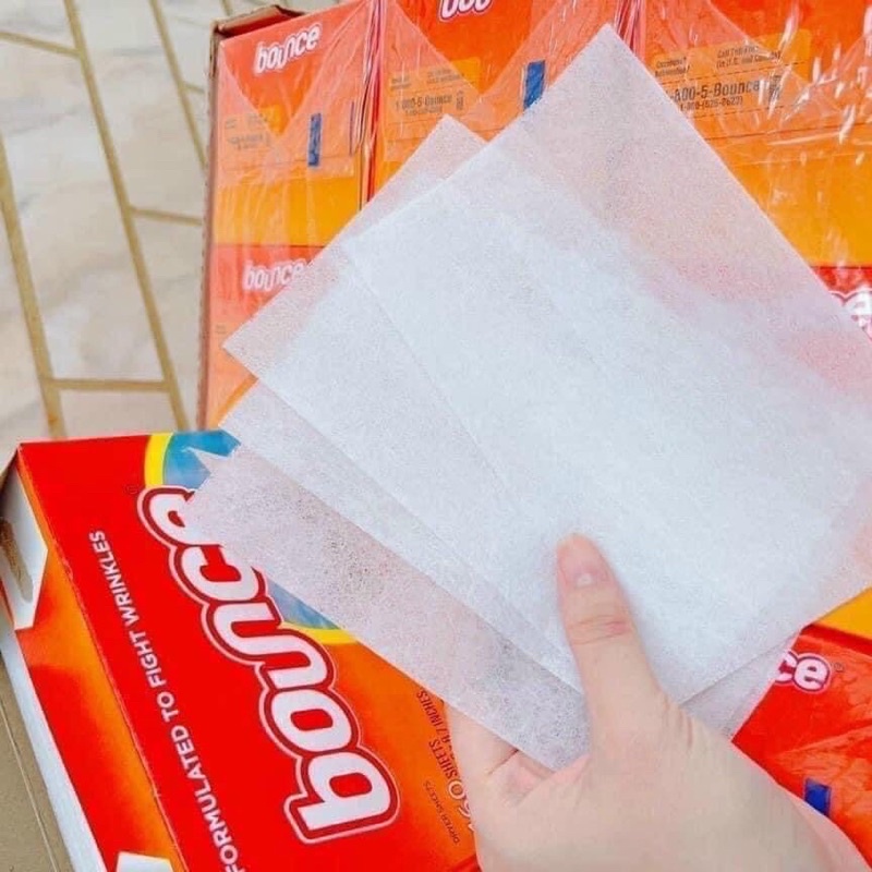 Giấy thơm dùng cho máy sấy, ướp quần áo Bounce xuất xứ Mỹ 160 . 320 tờ