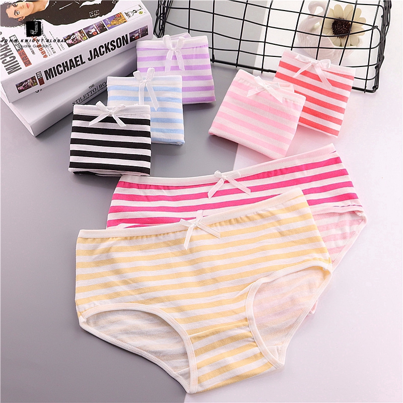 JKG Quần Lót Kẻ Sọc Hải Quân Đính Nơ Dễ Thương Bằng Vải Cotton Cho Phái Nữ | BigBuy360 - bigbuy360.vn